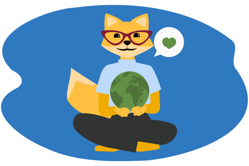 Man sieht den weiblichen Smart Home Fox.